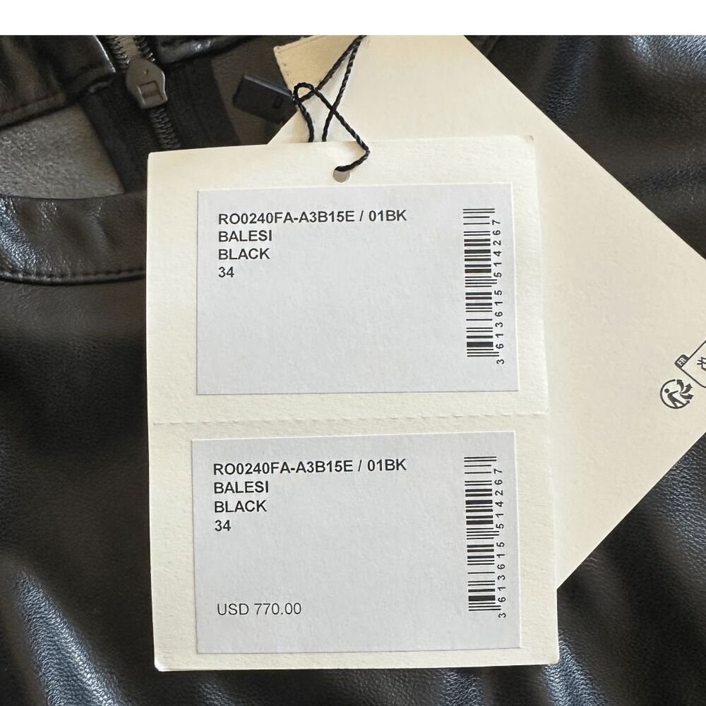 Brand New Isabel Marant Etoile Black Balesi Faux Leather Ruched Dress - Size EU - Picture 5 of 6